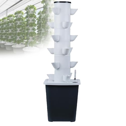 CHSUFBTY Vertikaler Hydrokulturgarten – 90% Wasserersparnis, Aeroponik-Technologie – 3 x schnellere Ernte for Salat, Basilikum, Rosmarin – Kompaktes Indoor-System, einfache Montage(30holes) von CHSUFBTY