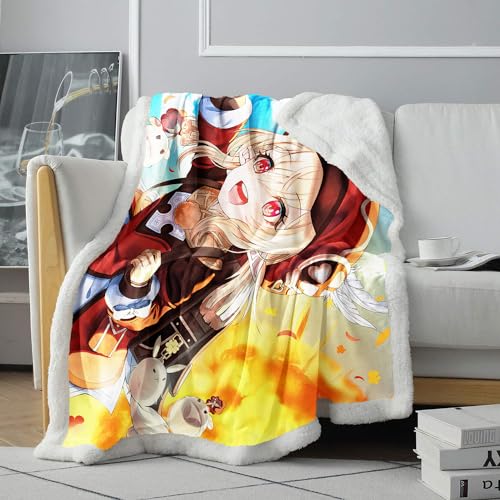 CHTLIFQ 3D Überwurfdecke Genshin Impact Klee Decke Überwürfe Reisedecken Ganzjahres Überwurfdecken Decke für Erwachsene 31,5 x 47,3 Zoll Sherpa (80 x 120 cm) von CHTLIFQ