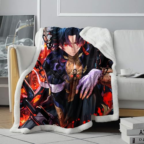 CHTLIFQ Decke 3D Überwurfdecke Honkai Star Rail Blade Bett Sofa Einzeln Superweiche Decke Ganzjahres Überwurfdecken Erwachsene Kinder 47,3 x 59 Zoll Sherpa (120 x 150 cm) von CHTLIFQ