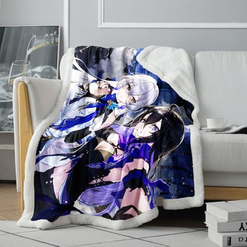 CHTLIFQ Plüschdecke Honkai Star Rail 3D Druckdecke Sofabettüberwürfe Superweiche Decke Ganzjahresüberwurf Decken Kinder Erwachsene 59 x 78,7 Zoll Sherpa (150 x 200 cm) von CHTLIFQ