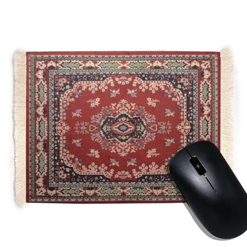 CHTME Vintage-Retro-Boho Mauspad 1 Stück Perser Teppich Mousepad 27x18cm Stoff für Büro, Studium, Spiel, Reisen von CHTME
