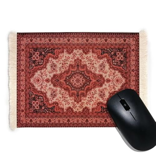 CHTME Teppich Mauspad 1 Stück Vintage-Retro-Boho-Mauspad Perser Mousepad orientalischer Teppich als Mousepad Tisch Mini Teppich Mauspad Büro Zubehör für Büro Zuhause Laptop und Computer von CHTME