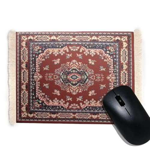 CHTME Vintage-Retro-Boho Mauspad 1 Stück Perser Teppich als Mousepad für Büro, Studium, Spiel und Reisen - Stoff, 27x18 cm, Stil 4 von CHTME