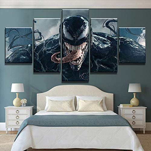 CHUADIAD Venom Marvel Filmposter, 5-teilig, HD-Druck, dekoratives Gemälde auf Leinwand, Wandkunst für Heimdekorationen, rahmenlos von CHUADIAD