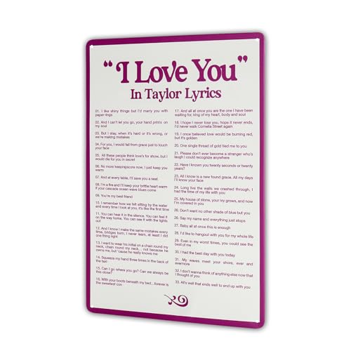 Metall-Blechschild "I Love You in Musics", Taylor Lyrics, Geschenk, Raumdekoration, ästhetisches Musikalbum, Taylor, Wandkunst, 20,3 x 30,5 cm von CHUANFU