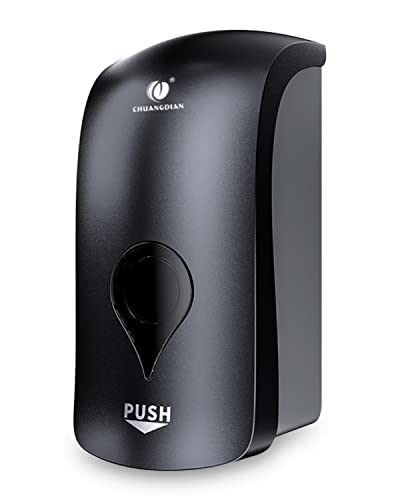 Schaumseifenspender Manuell Wandmontage 1000ML Nachfüllbar für Zuhause, Badezimmer, Küche, Hotel (dunkel grau) von CHUANGDIAN