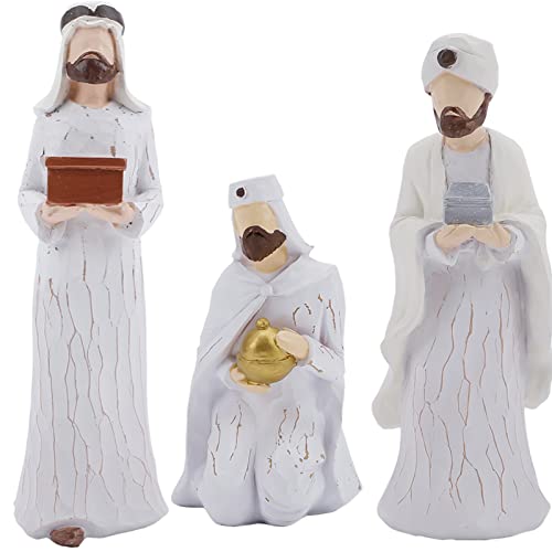 Krippenfiguren Set, Handbemalte Krippenfiguren - Weise Männer Krippe Set Harzfiguren, 3 Weisen Stehen, knien und verbeugen Sich mit ihren Gaben auf der Pilgerreise zu Jesus, Weihnachtsdeko Geschenke von CHUANGLI