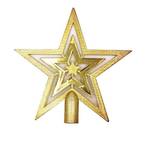 Christmas Tree Topper Star, Christmas Tree Topper Star, Glitter Christmas Tree Star Topper, Plastic Christmas Tree Decoration(Golden) von CHUANGOU