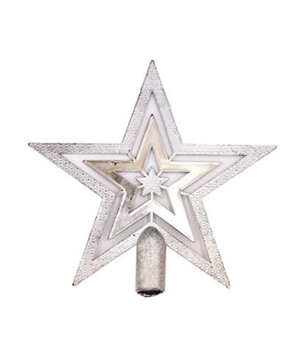 Christmas Tree Topper Star, Christmas Tree Topper Star, Glitter Christmas Tree Star Topper, Plastic Christmas Tree Decoration(Silbrig) von CHUANGOU