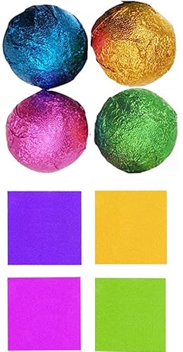 Folie Papier Wrapper Aluminium Foil Papier für Schokolade Backen Party Süßigkeit Golden 400 Stücke von CHUANGOU