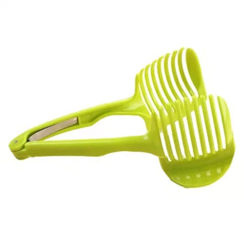 Lemon Tomato Cutter Round Multi-Purpose Fruit Slicer, Fruit Cutter, With Handy Long Handles and Tongs, Plastic, Evenly Cut for Round Fruits and Vegetables von CHUANGOU