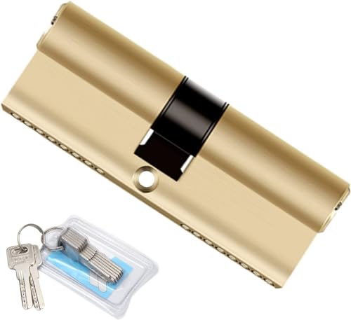 Sicherheits Schließzylinder Tür Schloß Türschloß 100 mm 8x Schlüssel 50/50Messing von CHUANGOU