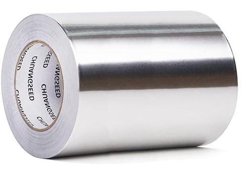 CHUANGSEED 1 Rolle Aluminium Klebeban 150mmx50M Kücheninstallationen, Abschirmung und Isolierung, Dichtungsreparatur, selbstklebendes Aluminiumfolienband, hohe Temperaturbeständigkeit. von CHUANGSEED