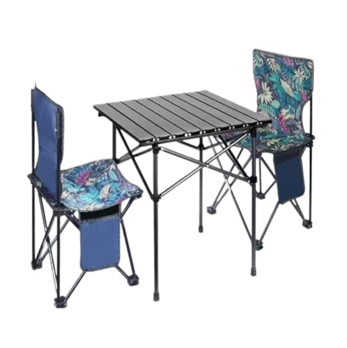 CHUANYAO Campingtische Outdoor-Klapptisch Und Stuhl-Set, Picknicktisch Und Stuhl, Tragbares Camping-Picknicktisch Und Stuhl-Set Picknicktisch (Color : A, Size : H) von CHUANYAO