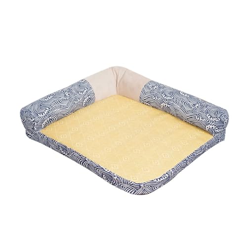 Atmungsaktive gewebte Rattan-Kühlmatte für Katzen und Hunde, rutschfeste Haustierbettunterlage für drinnen und draußen, abnehmbar und leicht zu reinigen (S) von CHUANYGU