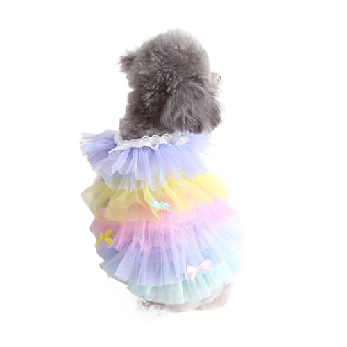 Atmungsaktives Netzkleid für Hunde, Prinzessinnenkleid, niedlicher Haustier-Kuchenrock für kleine Hunde und Katzen, Sommer-Welpenhemd mit Schleife (A,XS) von CHUANYGU