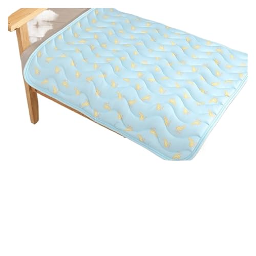CHUANYGU Kühlmatte für Katzen für den Sommer, atmungsaktive Eisseide, Haustierunterlage für kleine Hunde und Katzen, wendbare Sofadecke und Hundehütte mit rutschfester Unterseite (Blau, XL) von CHUANYGU
