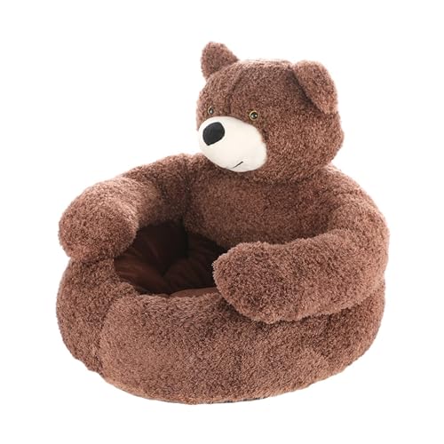 CHUANYGU Weiches Plüsch-Hundebett mit rutschfester Unterseite, waschbares Haustierbett für Hunde und Katzen, gemütliches Welpenbett für drinnen und draußen, Braun CHUANYGU Weiches Plüsch-Hundebett mit rutschfester Unterseite, waschbares Haustierbett für Hunde und Katzen, gemütliches Welpenbett für drinnen und draußen, Braun von CHUANYGU