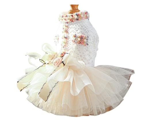Glitzerndes Prinzessinnenkleid für kleine Hunde, glitzerndes Party-Outfit, Urlaub, formelle Kleidung (Blume, XL) von CHUANYGU