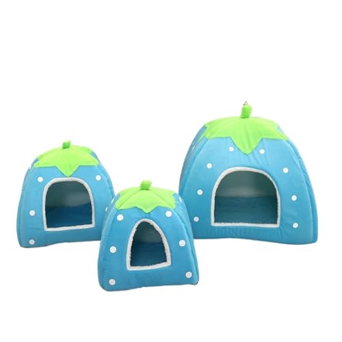 Haustierbett für Katzen und Hunde, weiches Schaumstoff, Erdbeere, warm, gemütlich, mit abnehmbarem Kissen, Blau, Größe XL Haustierbett für Katzen und Hunde, weiches Schaumstoff, Erdbeere, warm, gemütlich, mit abnehmbarem Kissen, Blau, Größe XL von CHUANYGU
