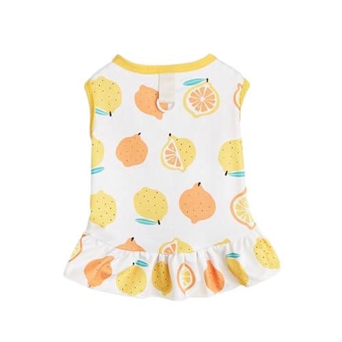 Haustierkleid mit Cartoon-Druck, mit Traktionsringen, verstellbarer Polyester-Rock für Hunde und Katzen, für große Rassen, Zitronengelb, Größe L Haustierkleid mit Cartoon-Druck, mit Traktionsringen, verstellbarer Polyester-Rock für Hunde und Katzen, für große Rassen, Zitronengelb, Größe L von CHUANYGU