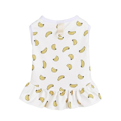 Haustierkleid mit Cartoon-Print und Traktionsringen, verstellbarer Polyester-Rock für Hunde und Katzen, für große Rassen, (Banane, M) von CHUANYGU