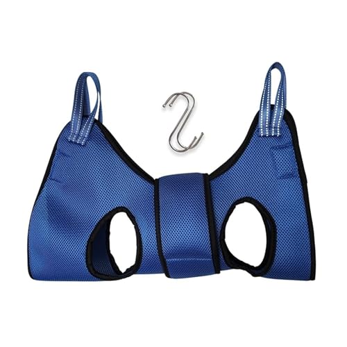 Haustierpflege-Hängematte für Katzen und Hunde, verstellbare Nageltrimmfessel, mit atmungsaktivem Netzgewebe und Sicherheitshaken (XS/S/M), Blau, XS von CHUANYGU
