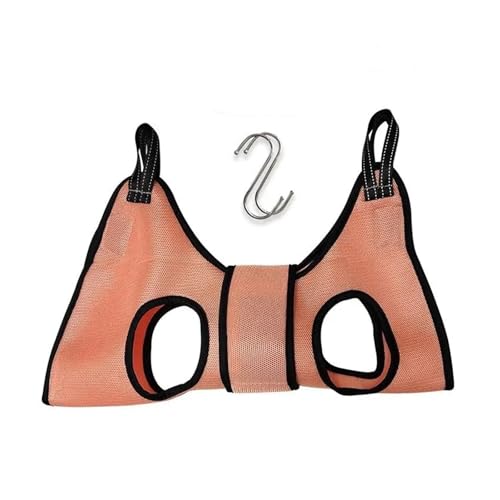 Haustierpflege-Hängematte für Katzen und Hunde, verstellbare Nageltrimmfessel, mit atmungsaktivem Netzgewebe und Sicherheitshaken (XS/S/M) (Orange, S) von CHUANYGU