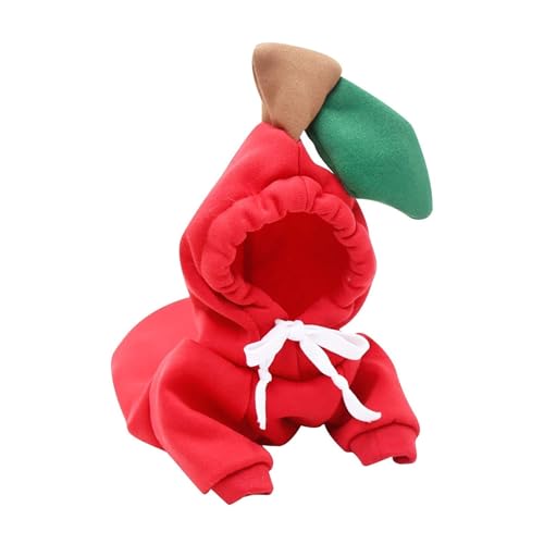 Hunde-Wintermantel, warme Fleecejacke für kleine Hunde, weiche Haustierkleidung mit verstellbaren Trägern, gemütliches Welpen-Outfit für kaltes Wetter (Rot, XS) von CHUANYGU