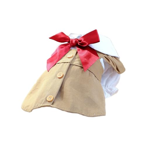 Hundekleid mit Schleife für kleine Hunde – verstellbarer Haustierrock mit Gummiband, niedliches Welpen-Shirtkleid (Größe S) von CHUANYGU