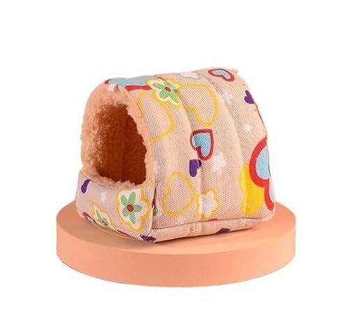 Mini-Hamsterbett Versteck – weiches Fleece und Segeltuch Hamsterhaus für Zwerghamster, Rennmäuse – gemütliches Käfignest, warmer Haustier-Lebensraum (2, M) von CHUANYGU
