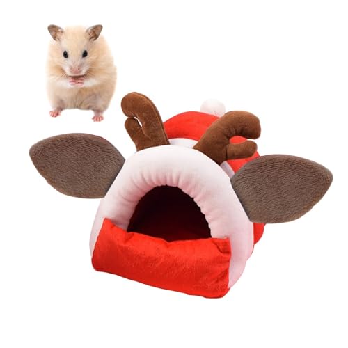 Mini-Hamsterbett Versteck – weiches Fleece und Segeltuch Hamsterhaus für Zwerghamster, Rennmäuse – gemütliches Käfignest, warmer Haustier-Lebensraum (5, M) von CHUANYGU