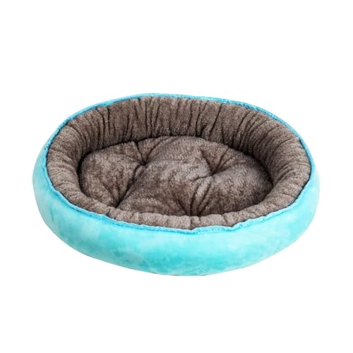 Weiches, rundes Plüsch-Haustierbett für Katzen und kleine Hunde, warmes, gemütliches Kissen mit rutschfester Unterseite (A,M) von CHUANYGU