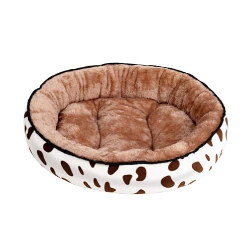 Weiches, rundes Plüsch-Haustierbett für Katzen und kleine Hunde, warmes, gemütliches Kissen mit rutschfester Unterseite (B,M) von CHUANYGU