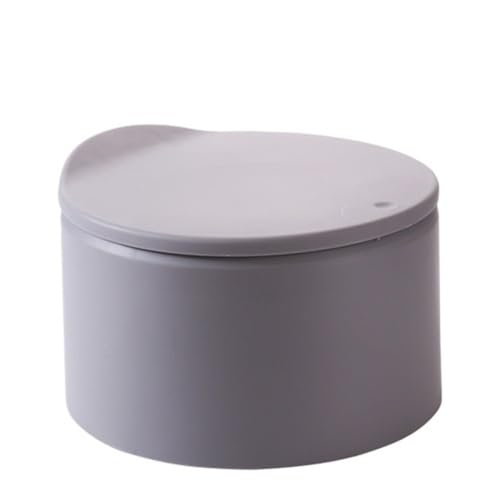 CHUDANN Desktop-Mini-Mülleimer, mit Abdeckung, kleiner Müllaufbewahrungsbehälter, Mülltonne, for Büro, Zuhause, Wohnzimmer (Color : Gray) von CHUDANN