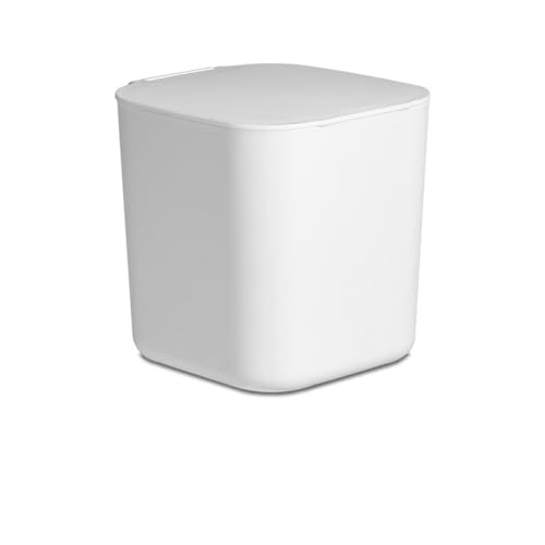 CHUDANN Desktop-Müllkorb, mit Deckel, kleiner Mini-Abfallbehälter, for Heimtisch-Bürobedarf (Color : White) von CHUDANN