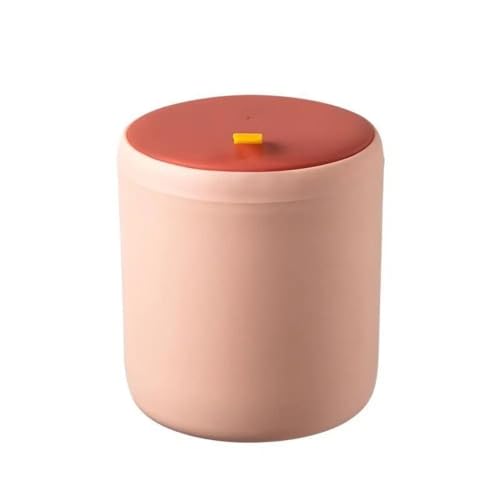 CHUDANN Press-Mülleimer aus Kunststoff, mit Deckel, Mini-Müllkorb, for Küche, Wohnheim, Schlafzimmer, Büro, Wohnzimmer (Color : Pink) von CHUDANN