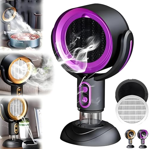 Puff Chill Fan for Smoke, der Highfan for Raucher Indoor, Akafinds Smoke Purifier, Highfan Smoke Away Purifier Fan, tragbare Arbeitsplatte Küchenabsaugventilator(Purple,Rechargeable) von CHUDANN