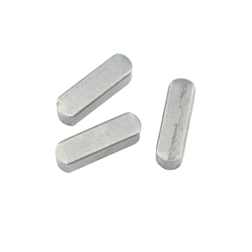 Passfeder mit abgerundetem Ende, 20 Stück quadratische rechteckige Passfedern aus Kohlenstoffstahl, Dübel-Antriebswelle, parallele Passfeder, Typ Flachkeil(20mm,4x4mm) von CHUDOU
