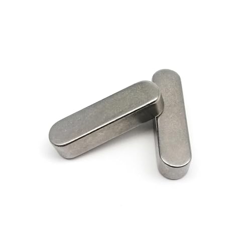 Passfeder mit abgerundetem Ende, rechteckiger Passstift aus Edelstahl 304 mit abgerundetem Ende, paralleler flacher Passfederschaft(50mm,4x4mm) von CHUDOU