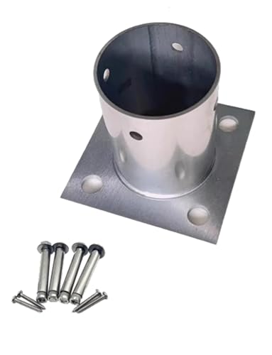 Pfostensockel, 1/2/3/4/5 Stück runde Pfostensockelhalterungen, Pfostensockelstütze mit vorinstalliertem Loch und Hardware, Reparatursatz for Pergola-Deckzaunpfostenschutz(4pcs,60x80mm/2.4x3.1in) von CHUDOU