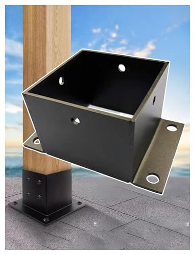 Pfostensockel, Bodenflansch for Deckpfostensockel, Holzsäulenanker, 2x2 3x3 4x4 5x5 6x6 7x7 8x8 Zoll Pfostenhalterung for Beton-/Holzdecks/Pergola/Briefkästen(200x200x130mm) von CHUDOU