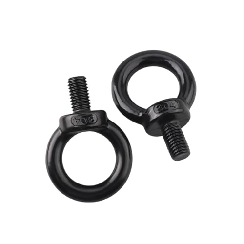 CHUDOU Ring-Augenschraube, M3 bis M24, Schwarz, Edelstahl, 304er Edelstahl, 5er Pack, M5x11, Augenschraube, Bolzen, 2076589031 von CHUDOU