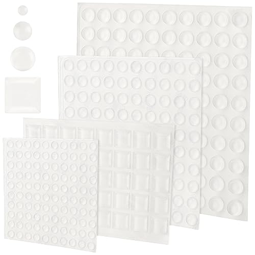 CHUEHKAK 340 Stück Elastikpuffer Transparent Gummipuffer Selbstklebend Gumminoppen für Glasplatten Anschlagpuffer Gummi Noppen Kleben Schutzpuffer Türpuffer Möbelpuffer Anschlagdämpfer (4 Größen) von CHUEHKAK