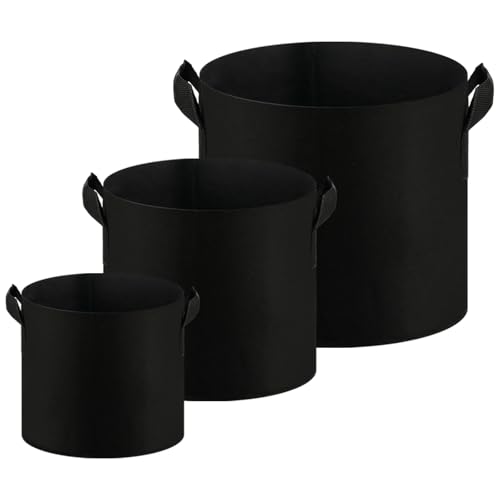 CHUENHEI 15 Stück Stofftöpfe Set, 11L 18L 27L Stofftopf Pflanzsack, Grow Töpfe Pflanzsack aus Vliesstoff, Pflanzbeutel Schwarz für Tomaten, Kartoffeln, Gemüse, Blumen CHUENHEI 15 Stück Stofftöpfe Set, 11L 18L 27L Stofftopf Pflanzsack, Grow Töpfe Pflanzsack aus Vliesstoff, Pflanzbeutel Schwarz für Tomaten, Kartoffeln, Gemüse, Blumen von CHUENHEI