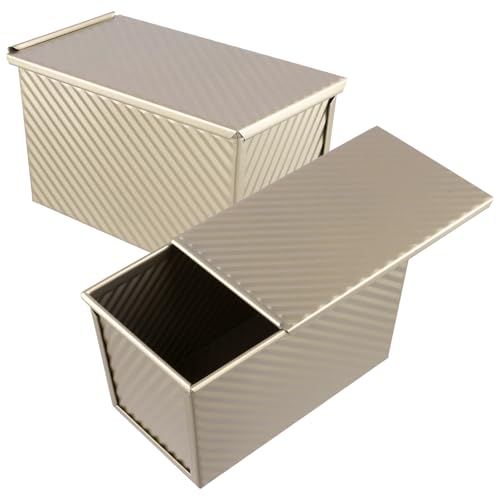 CHUENHEI 2 Stück Toastbrot Backform mit Deckel, 450g Teig Brotbackform mit Deckel, Toastbrotform Kastenform Brot, Brotbackformen für Gebäck Kuchen, 20,5x11,5x11cm CHUENHEI 2 Stück Toastbrot Backform mit Deckel, 450g Teig Brotbackform mit Deckel, Toastbrotform Kastenform Brot, Brotbackformen für Gebäck Kuchen, 20,5x11,5x11cm von CHUENHEI