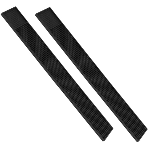 CHUENKUK 2er-Set Abtropfmatte Schwarz, 60 x 8 cm, Schwarze Barmatte Gummi, Gummi-Abtropfmatte für Geschirr für Küche Bar Restaurants von CHUENKUK