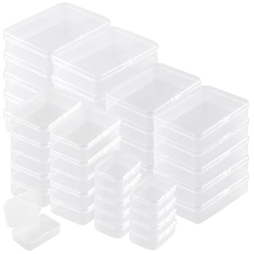 CHUENKUK 40 Stück Aufbewahrungsboxen Klein mit Deckel, Kleine Plastikdosen mit Deckel, Mini Aufbewahrungsbox Kunststoff, Durchsichtige Kleine Boxen Transparent für Kleinteile, Perlen von CHUENKUK