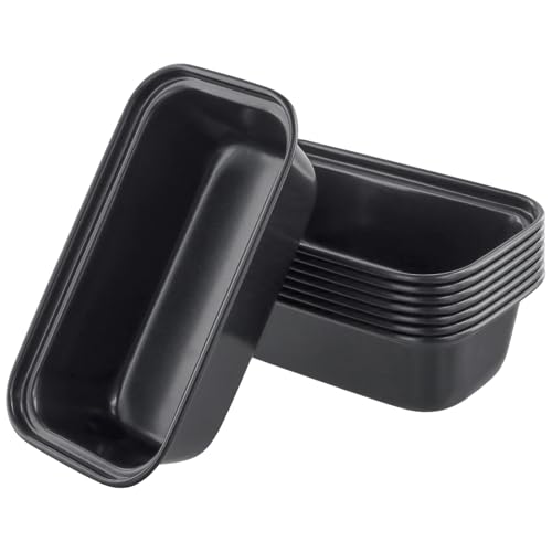 CHUENKUK 8 Stück Brotbackform Klein 15 x 8 x 4 cm, Schwarz Brot Kastenform Klein, Mini Toastbrot Backform für Toast, Brot und Kuchen von CHUENKUK