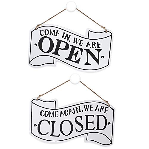 Open Closed Sign Wooden Hanging Shop Sign Vintage Restaurant Decoration Double Sided Open and Closed von Generic